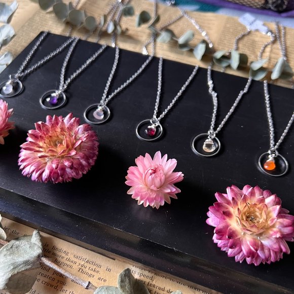 Gemstone Hoop Necklace - Picture 6 of 7